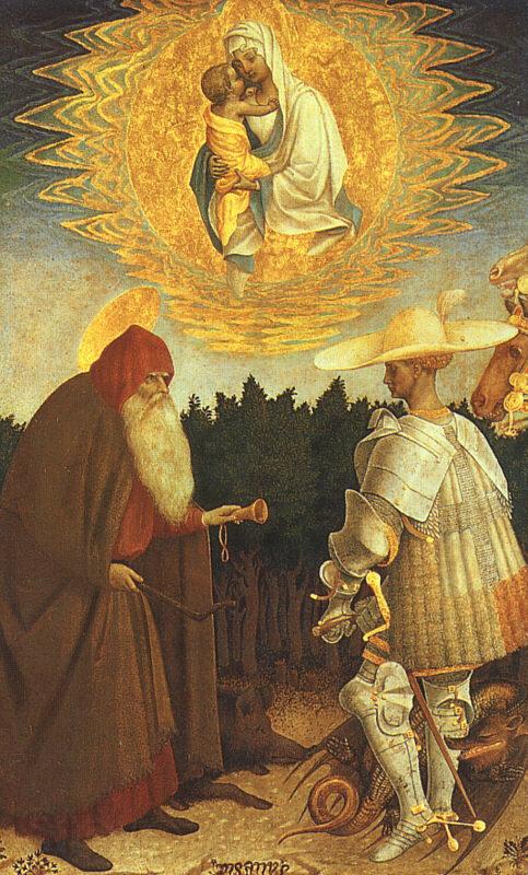 Antonio Pisanello The Virgin and the Child with Saints George and Anthony Abbot Spain oil painting art